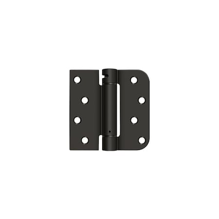 Deltana Right Hand 4 x 4 5/8 Radius by Square Spring Hinge; Oil Rubbed Bronze Finish DSH4SR510B-RH